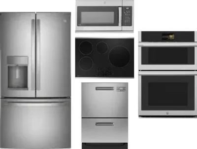 5 Piece Package Includes Refrigerator, Cooktop, Wall Oven, Microwave And Dishwasher
